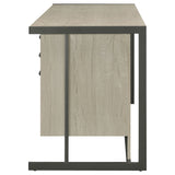 Computer Desk - Loomis 4-drawer Rectangular Office Desk Whitewashed Grey and Gunmetal