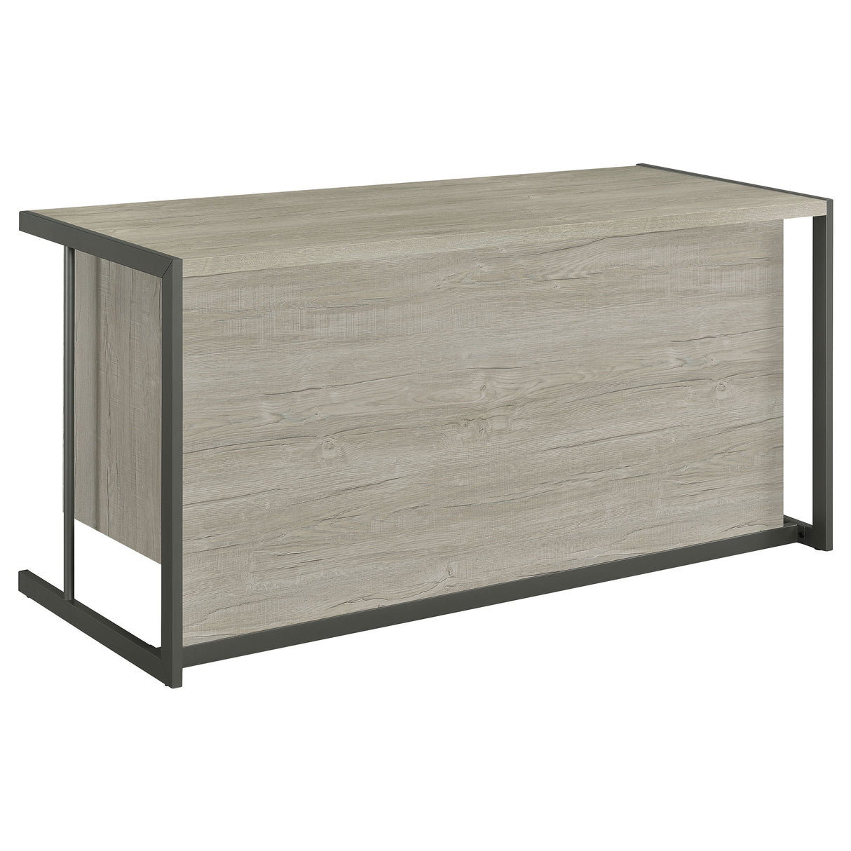 Computer Desk - Loomis 4-drawer Rectangular Office Desk Whitewashed Grey and Gunmetal