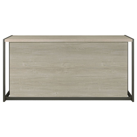 Computer Desk - Loomis 4-drawer Rectangular Office Desk Whitewashed Grey and Gunmetal