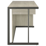 Computer Desk - Loomis 4-drawer Rectangular Office Desk Whitewashed Grey and Gunmetal