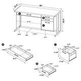 Computer Desk - Loomis 4-drawer Rectangular Office Desk Whitewashed Grey and Gunmetal