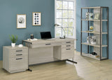 Computer Desk - Loomis 4-drawer Rectangular Office Desk Whitewashed Grey and Gunmetal