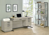 Computer Desk - Loomis 4-drawer Rectangular Office Desk Whitewashed Grey and Gunmetal