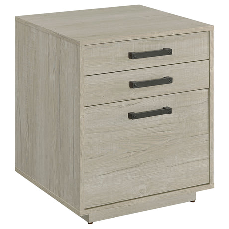 File Cabinet - Loomis 3-drawer Square File Cabinet Whitewashed Grey