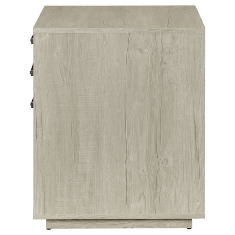 File Cabinet - Loomis 3-drawer Square File Cabinet Whitewashed Grey