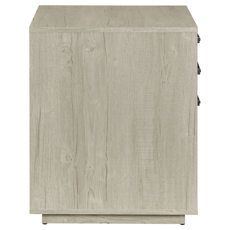 File Cabinet - Loomis 3-drawer Square File Cabinet Whitewashed Grey