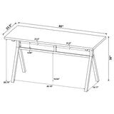 Writing Desk - Tatum Rectangular Writing Desk Cement and Gunmetal