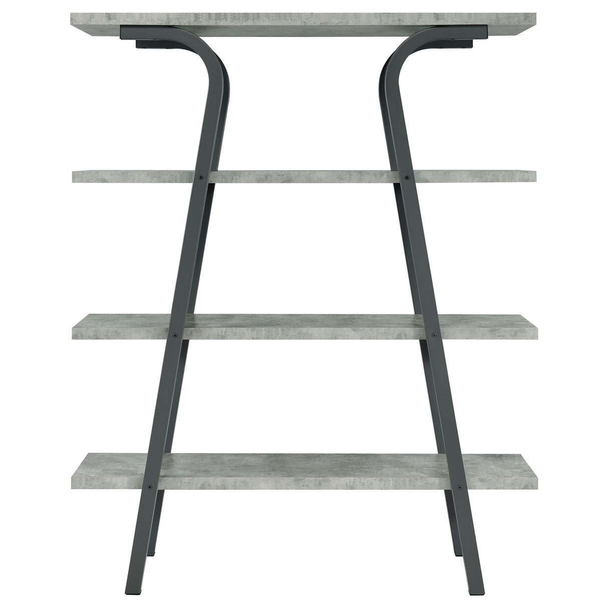 Bookcase - Tatum 4-tier Rectangular Bookcase Cement and Gunmetal