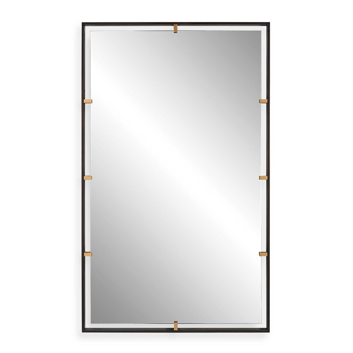 Egon Rectangular Mirror - Black / Silver by Uttermost - View 1