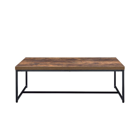 Acme - Bob Coffee Table 80615 Weathered Oak & Black Finish