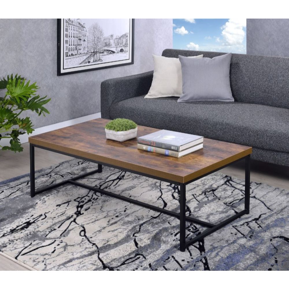 Bob Coffee Table 80615 Weathered Oak & Black Finish | Acme - 80615 - Home Elegance USA - 5