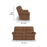Bernard Power Reclining Loveseat With Console, Power Headrests & Lumbar | Flexsteel