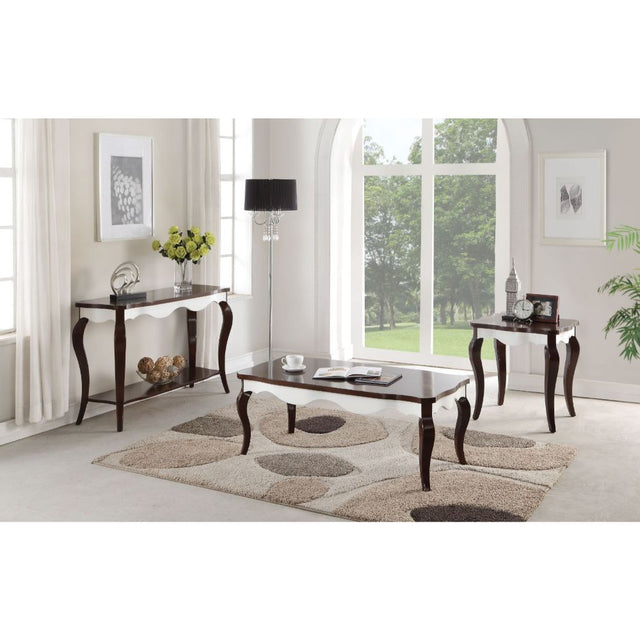 Acme - Mathias Coffee Table 80680 White & Walnut Finish