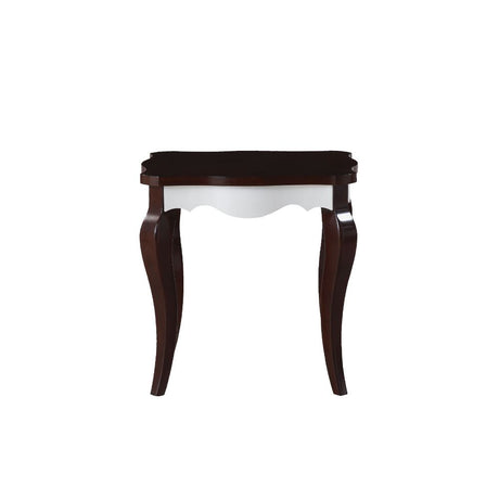 Acme - Mathias End Table 80682 White & Walnut Finish