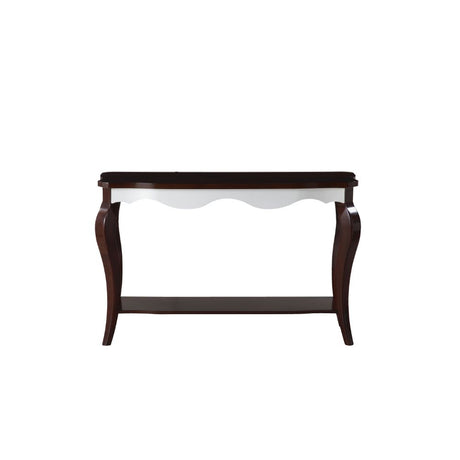 Acme - Mathias Sofa Table 80684 White & Walnut Finish