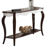 Acme - Mathias Sofa Table 80684 White & Walnut Finish