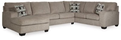 Ashley Platinum Ballinasloe 80702S1 3 - Piece Sectional with Chaise - Chenille - 80702S1 - Home Elegance USA - 1