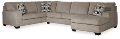 Ashley Platinum Ballinasloe 80702S2 3 - Piece Sectional with Chaise - Chenille - 80702S2 - Home Elegance USA - 1