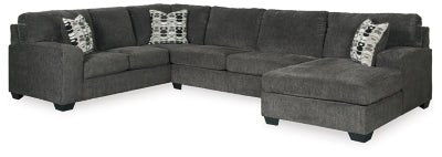 Ashley Smoke Ballinasloe 80703S2 3 - Piece Sectional with Chaise - Chenille | Home Elegance USA