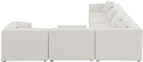 Cube - Modular Sectional 6 Piece - Cream - Fabric - Modern & Contemporary - 630Cream - Sec6A - Home Elegance USA - 5