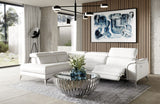Lamod Italian Monte Carlo Modern White Leather Left Facing Sectional | VIG
