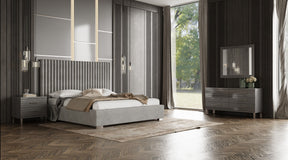 Splendor Silver & Grey Velvet Upholstered King Platform Bed Set – VIG Furniture - sold by Home Elegance USA