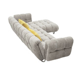 Divani Casa Jacinda - Modern Grey Fabric Right Facing Sectional Sofa with 2 Yellow Pillows - Home Elegance USA