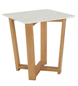 Acme - Tartan Accent Table 80985 Marble Top & Natural Finish