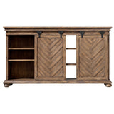 Primalia Barn Door Media Console - Light Brown by Uttermost - View 6