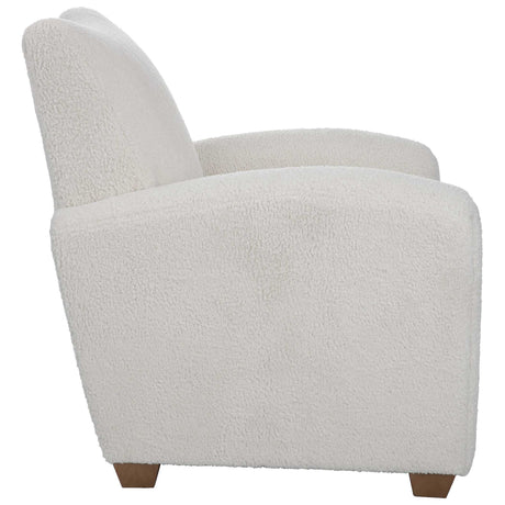Teddy Shearling Accent Chair - White by Uttermost - View 5