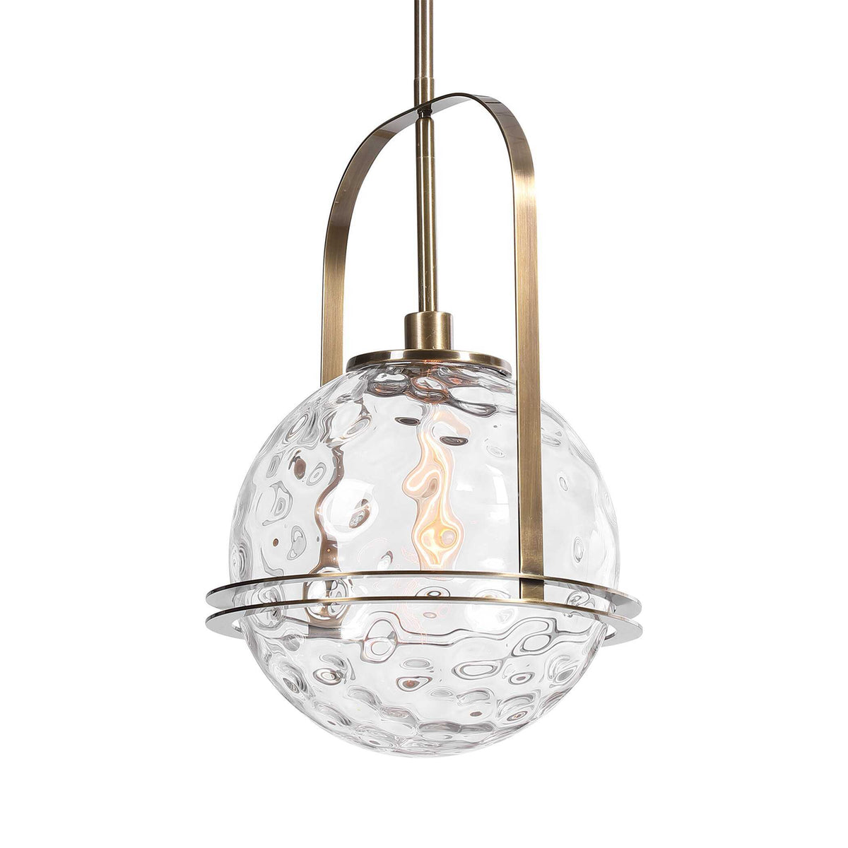 Mimas 1 Light Globe Pendant - Gold / Silver by Uttermost - View 5