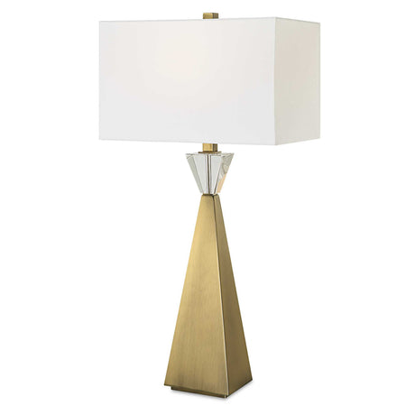 Arete Modern Brass Table Lamp - Gold / White by Uttermost - View 1