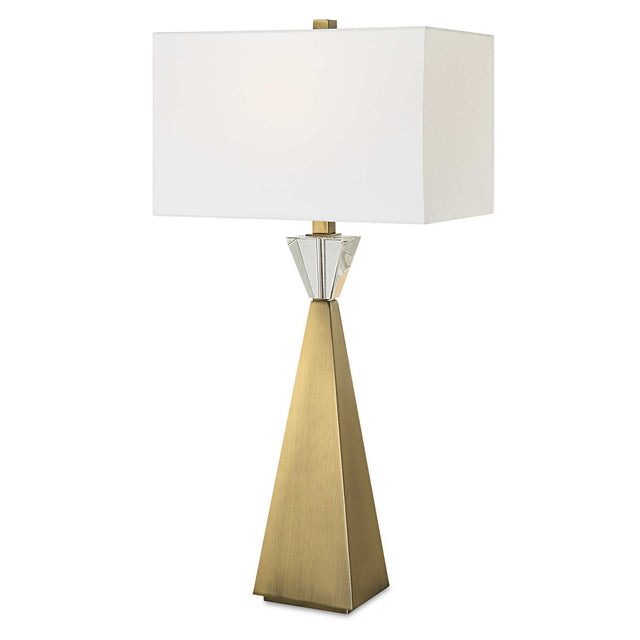 Arete Modern Brass Table Lamp - Gold / White by Uttermost - View 1