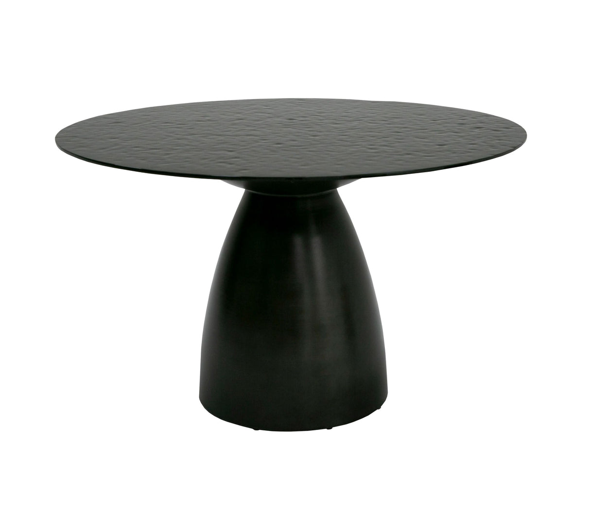 Modrest Calexico - Contemporary Black Wave Glass Round Dining Table | VIG