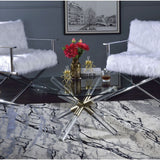 Acme - Kalani Coffee Table 81025 Clear Glass, Clear Acrylic & Gold Finish