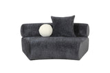 Divani Casa Simpson - Contemporary Dark Grey Fabric Curved Modular Sectional Sofa with Throw Pillows - Home Elegance USA