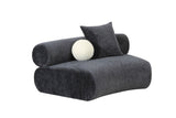 Divani Casa Simpson - Contemporary Dark Grey Fabric Curved Modular Sectional Sofa with Throw Pillows - Home Elegance USA