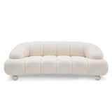 Divani Casa Duran - Contemporary White Fabric Loveseat Sofa - sold by Home Elegance USA