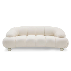 Divani Casa Duran - Contemporary White Fabric Loveseat Sofa - sold by Home Elegance USA