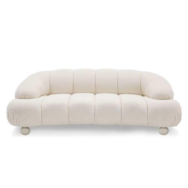 Divani Casa Duran - Contemporary White Fabric Loveseat Sofa - sold by Home Elegance USA