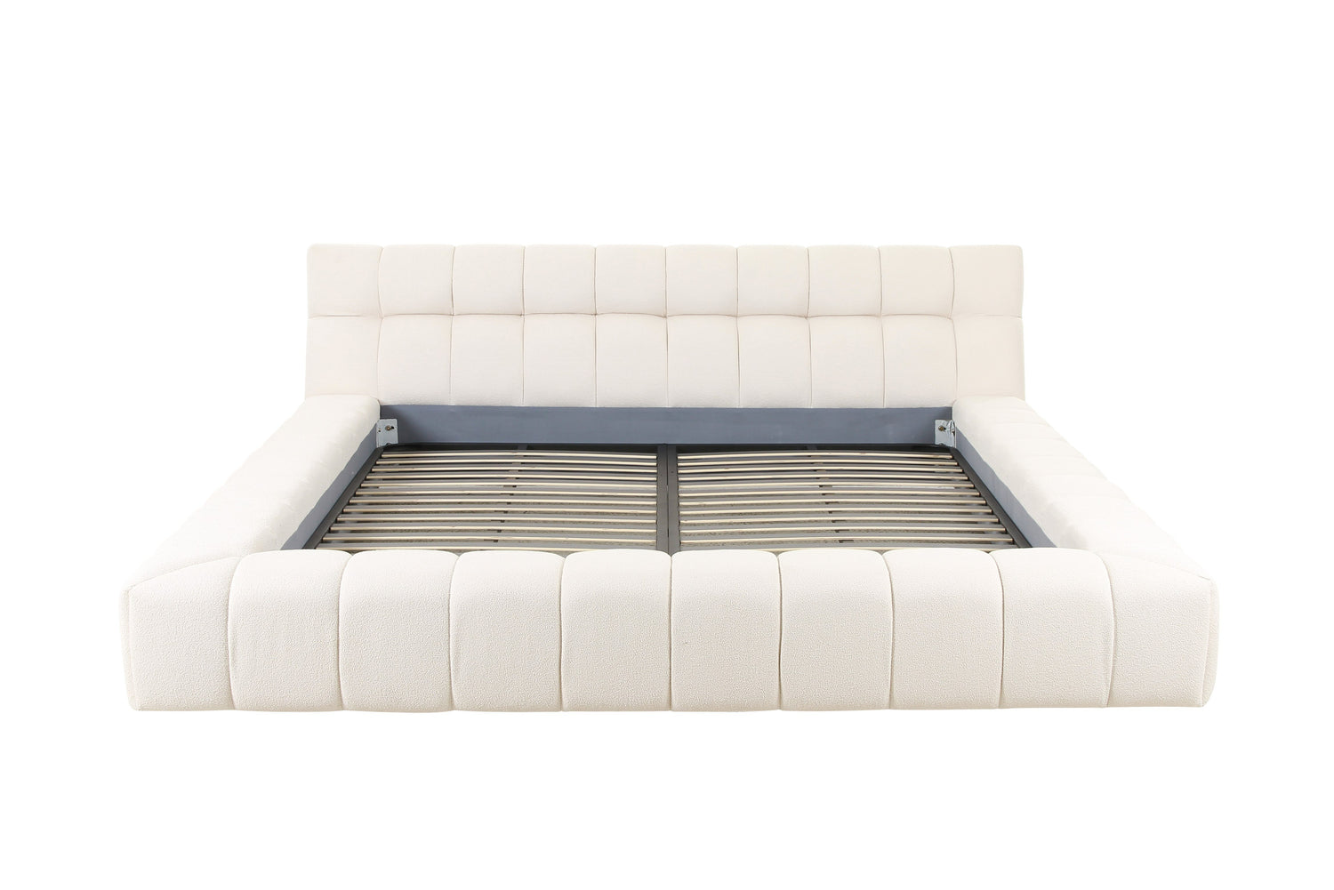 Tyree - Modern Tufted Off-White Fabric Bed-queen - View Image 1