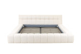 Tyree - Modern Tufted Off-White Fabric Bed-eastern - View Image 1