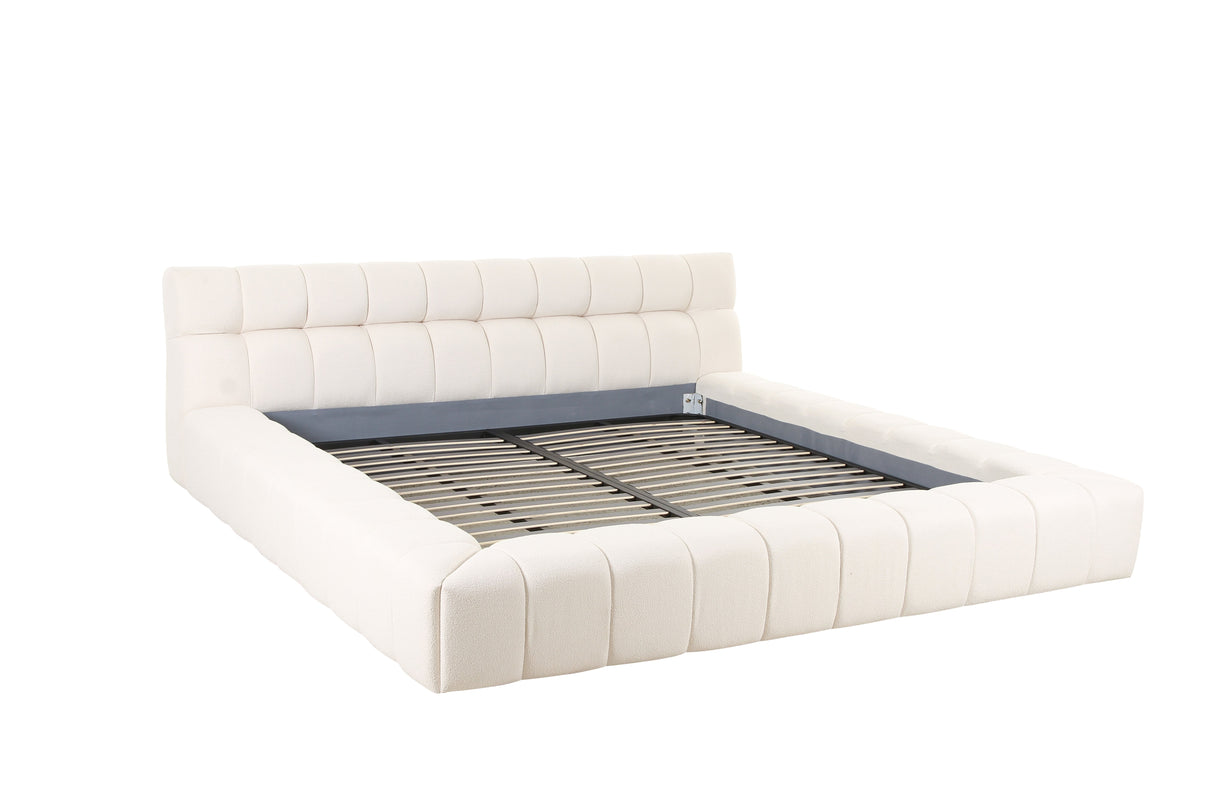 Tyree - Modern Tufted Off-White Fabric Bed-queen - View Image 1