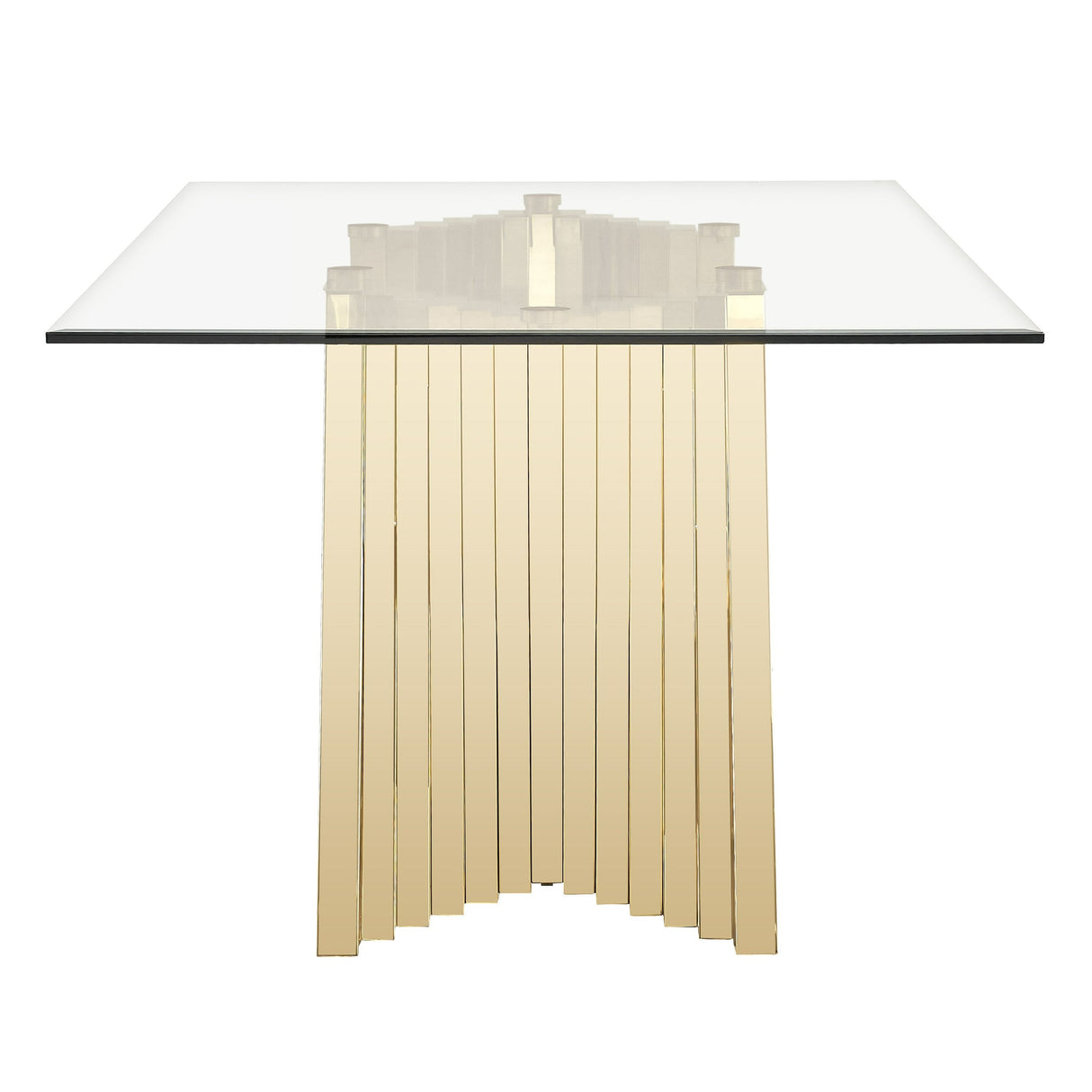 Modrest Buquet - Glam Glass + Champagne Gold Rectangular Dining Table