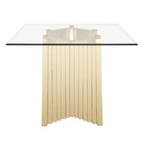 Modrest Buquet - Glam Glass + Champagne Gold Rectangular Dining Table