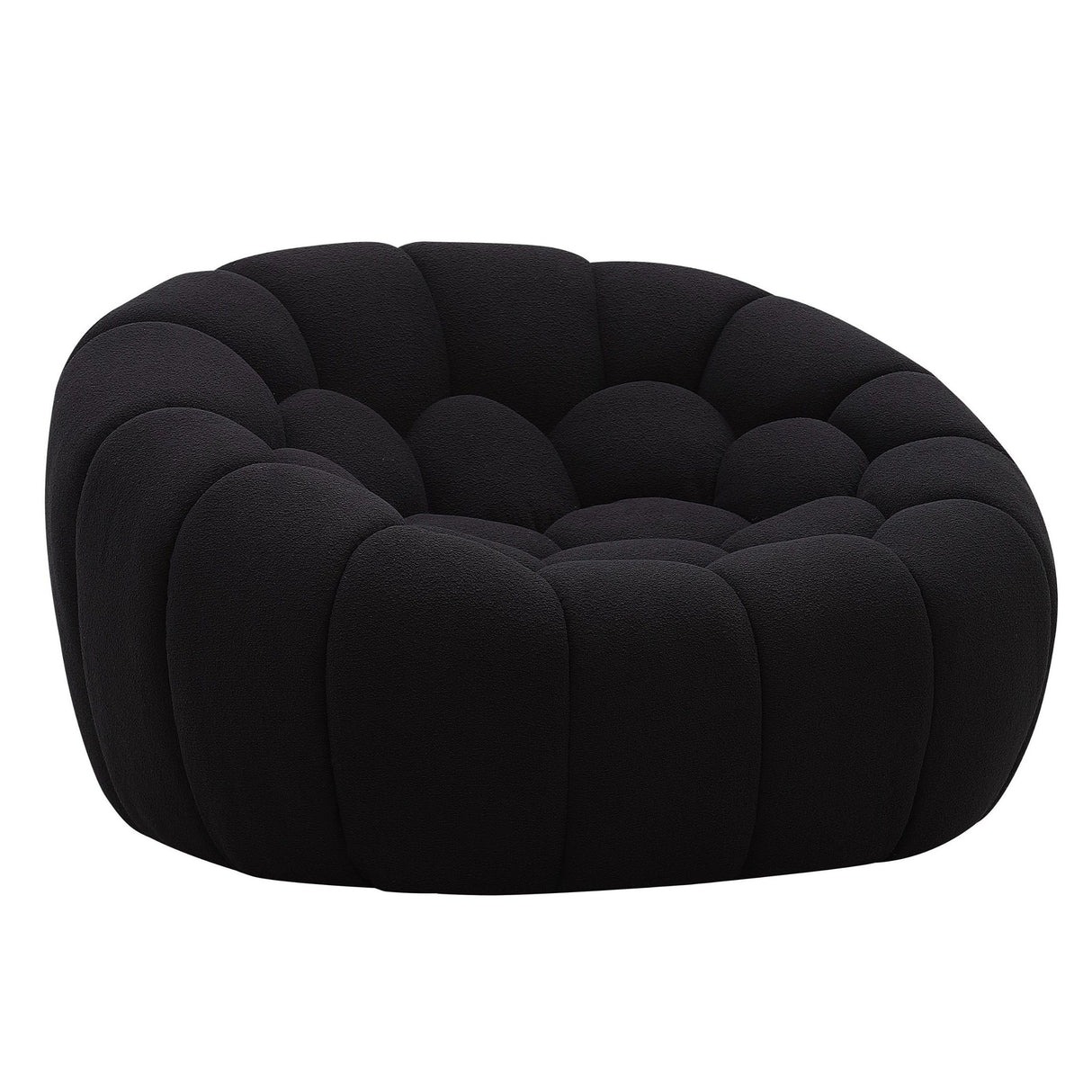Divani Casa Yolonda - Modern Curved Black Fabric Chair