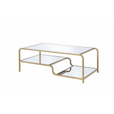 Astrid Coffee Table 81090 Mirrored & Gold Finish | Acme - 81090 - Home Elegance USA - 2