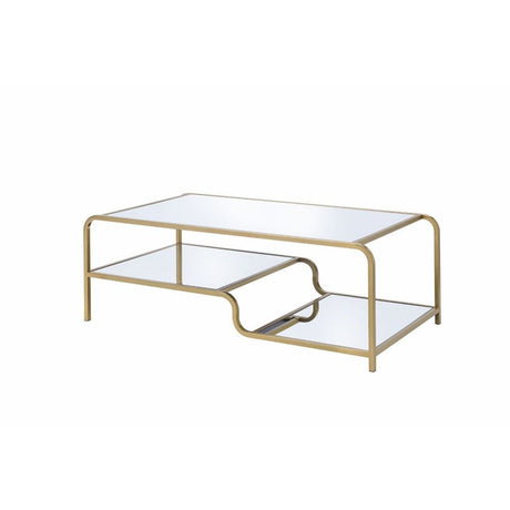 Astrid Coffee Table 81090 Mirrored & Gold Finish | Acme - 81090 - Home Elegance USA - 2