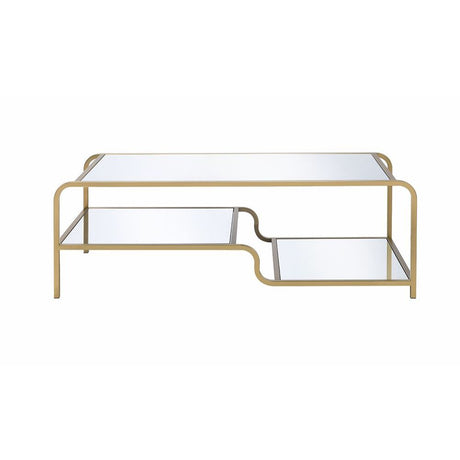 Astrid Coffee Table 81090 Mirrored & Gold Finish | Acme - 81090 - Home Elegance USA - 3