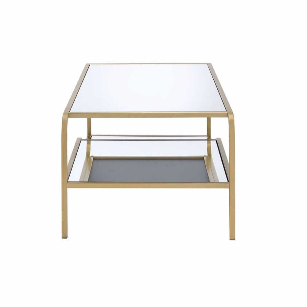 Astrid Coffee Table 81090 Mirrored & Gold Finish | Acme - 81090 - Home Elegance USA - 5